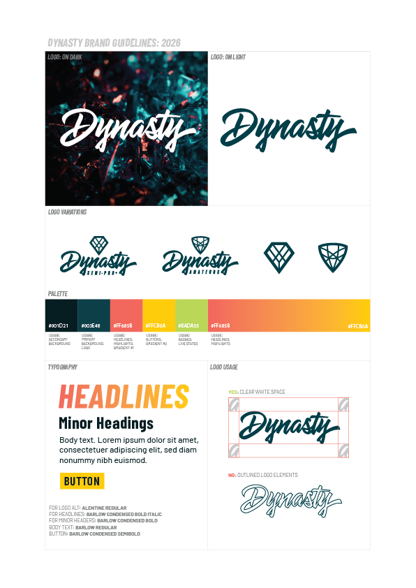 Example brand guidelines — Dynasty Pole Competition