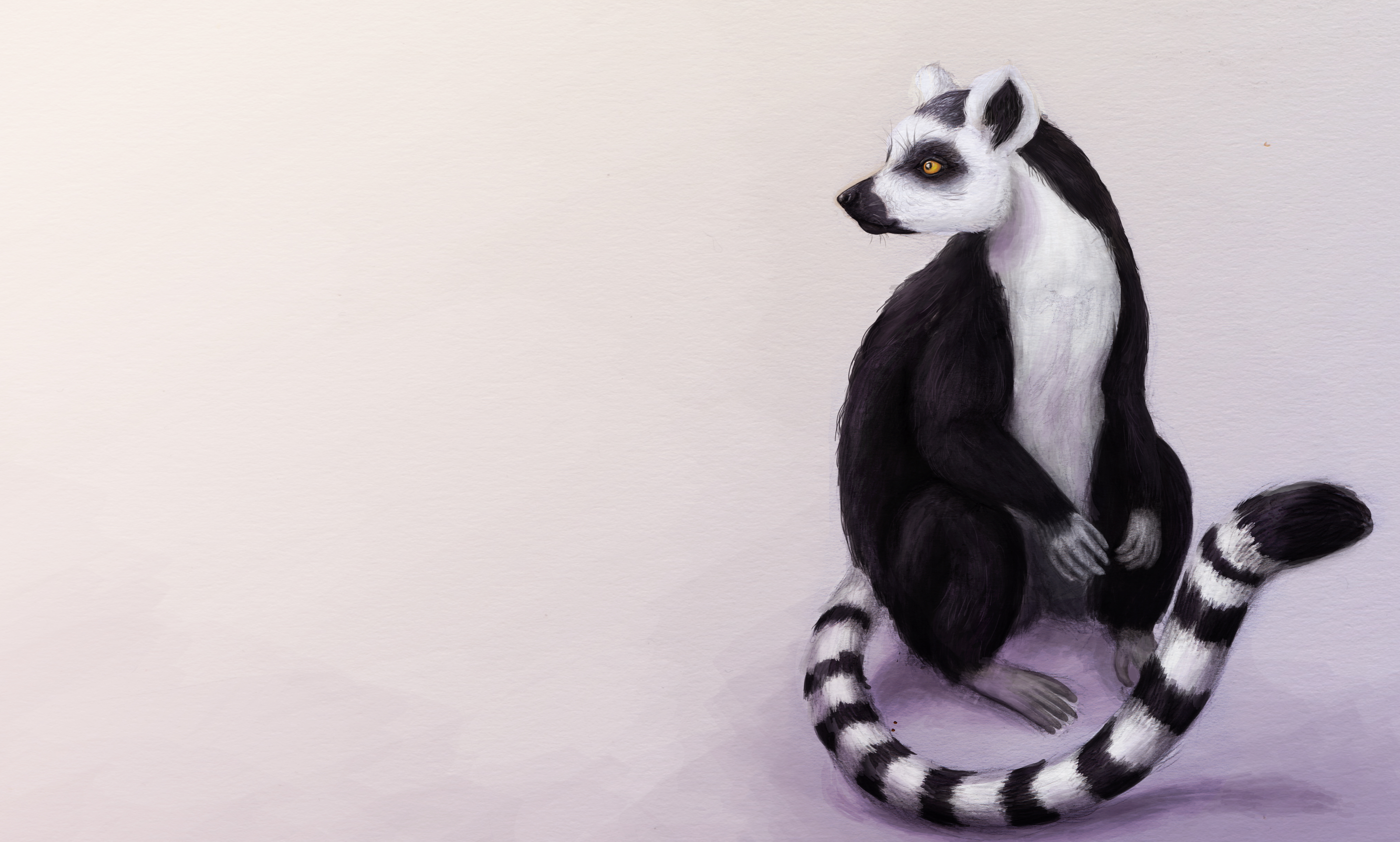 Ring-tailed lemur painting