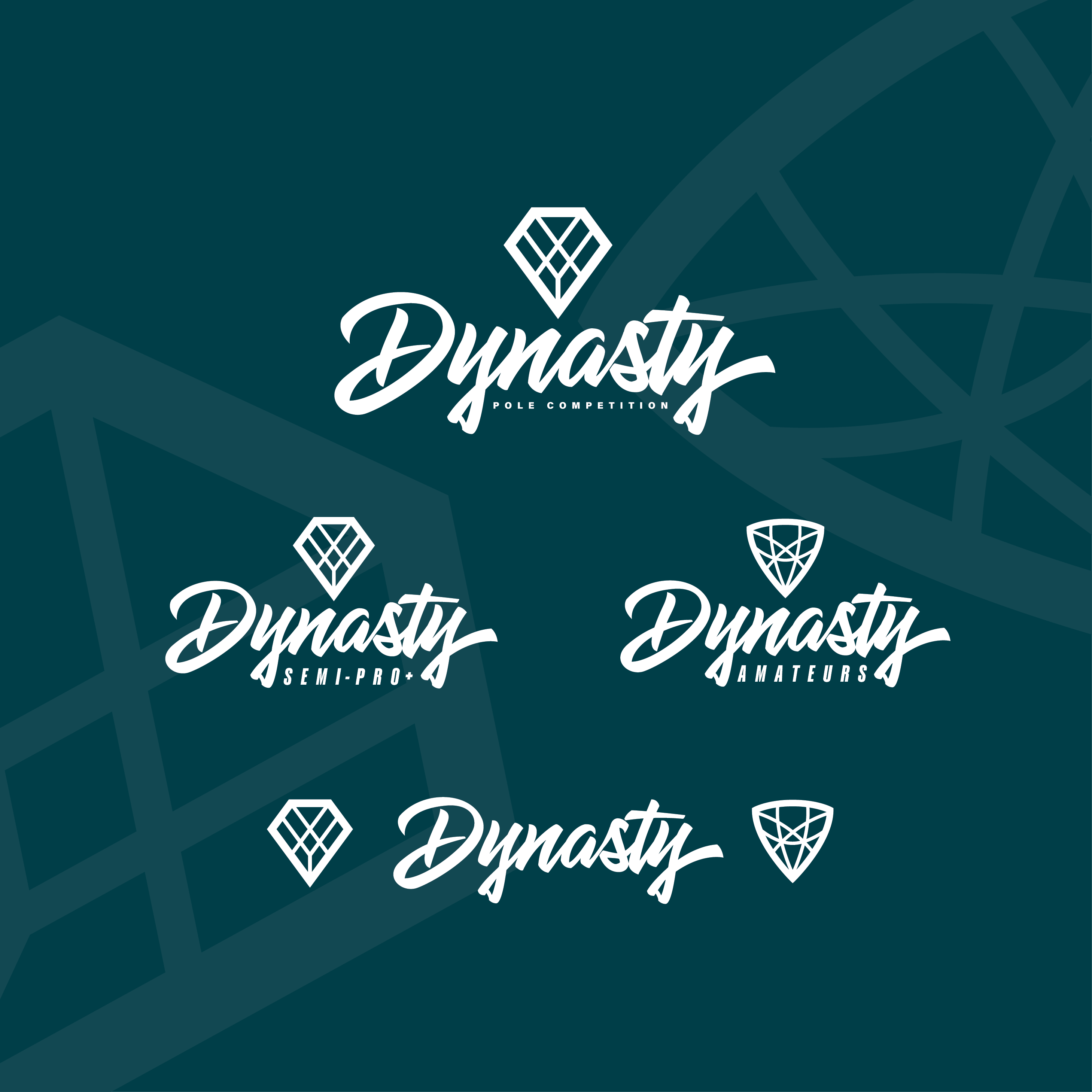 Dynasty Pole Competition logo suite