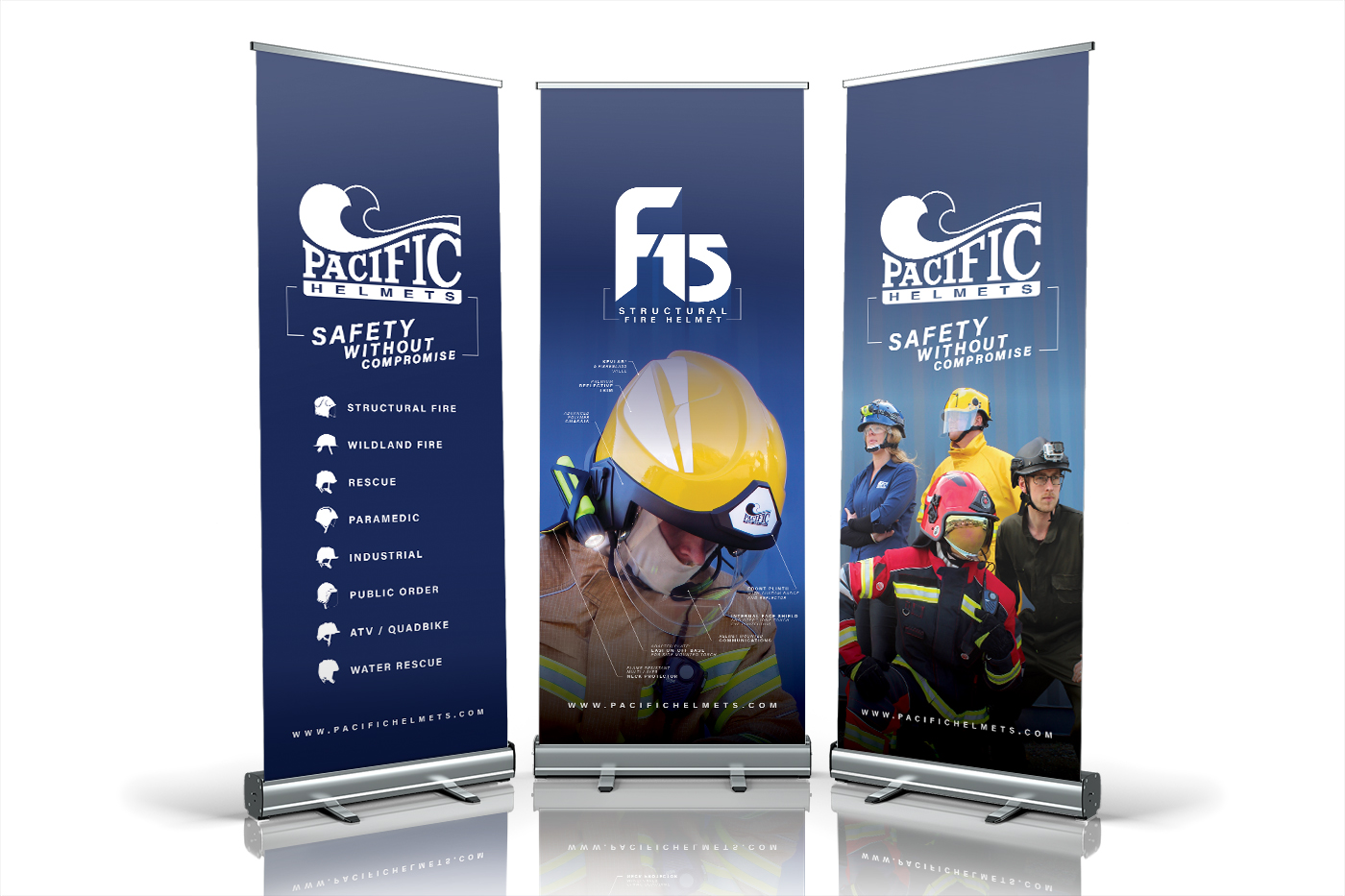 Pacific Helmets trade show banners